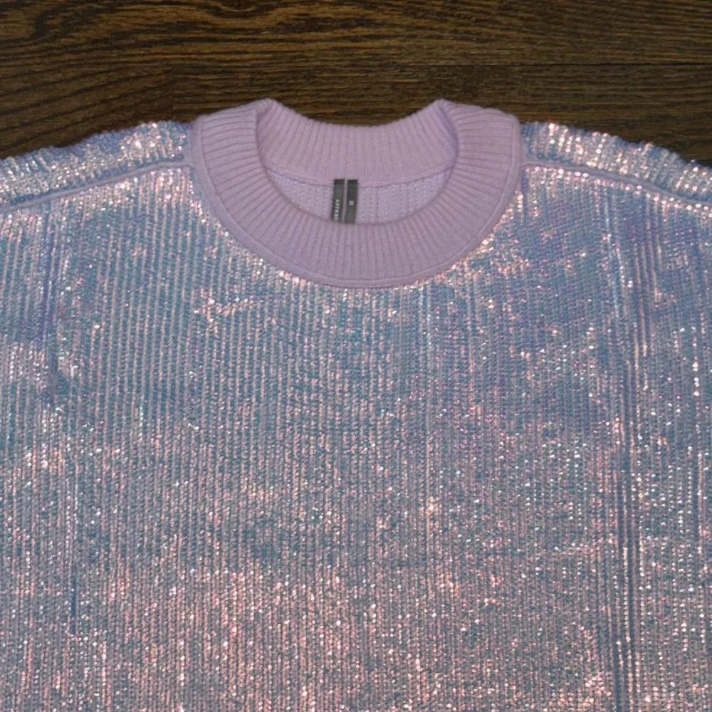 Anthropologie The Goldie Crew-Neck Cashmere Blend Sequin Sweater - Picture 4 of 12